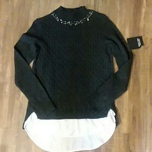 NEW Simply Vera Vera Wang Sweater Gray Size XS